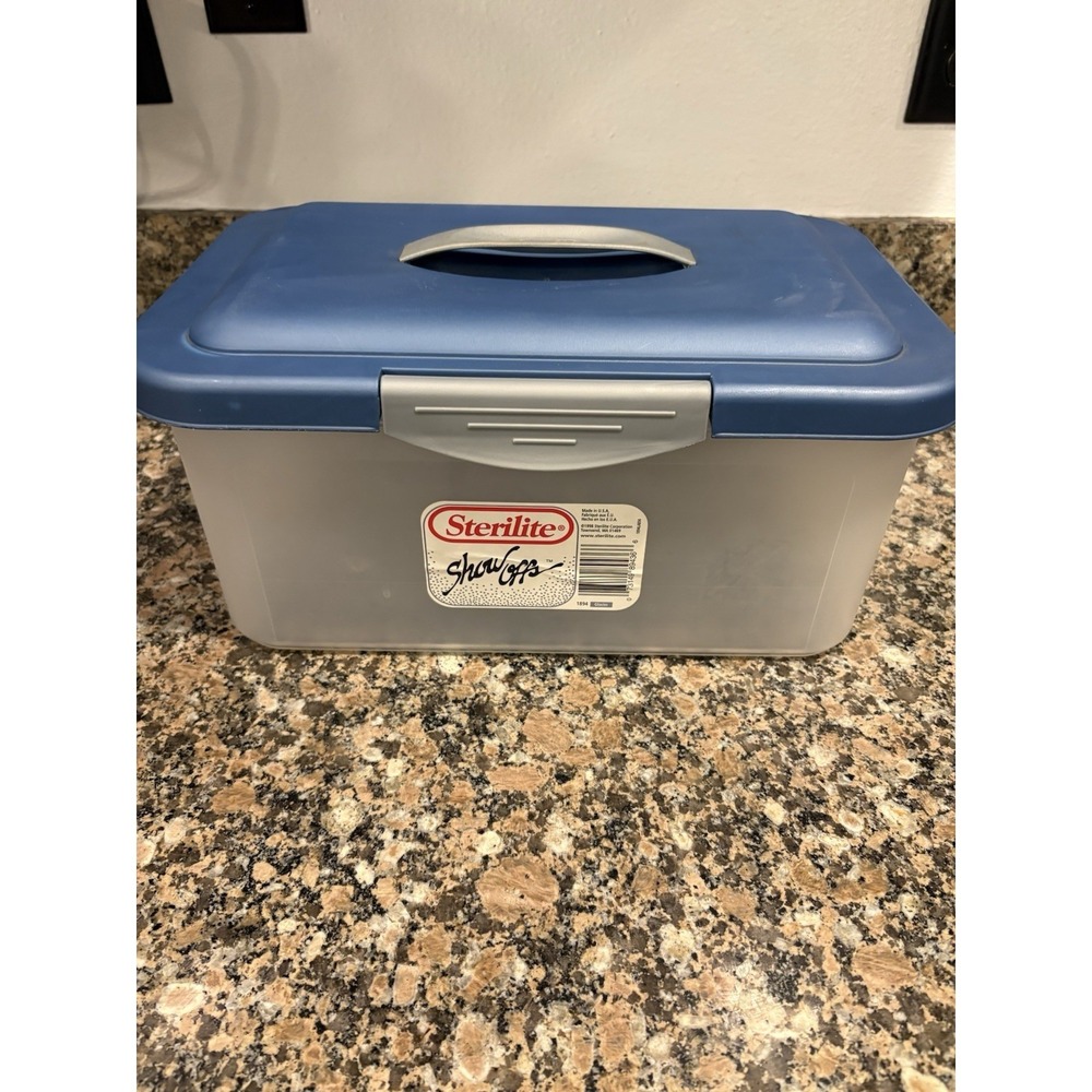 Sterilite 1894 Glacier Show Offs Storage Tote Locking Lid Handle 14x9x6 1994